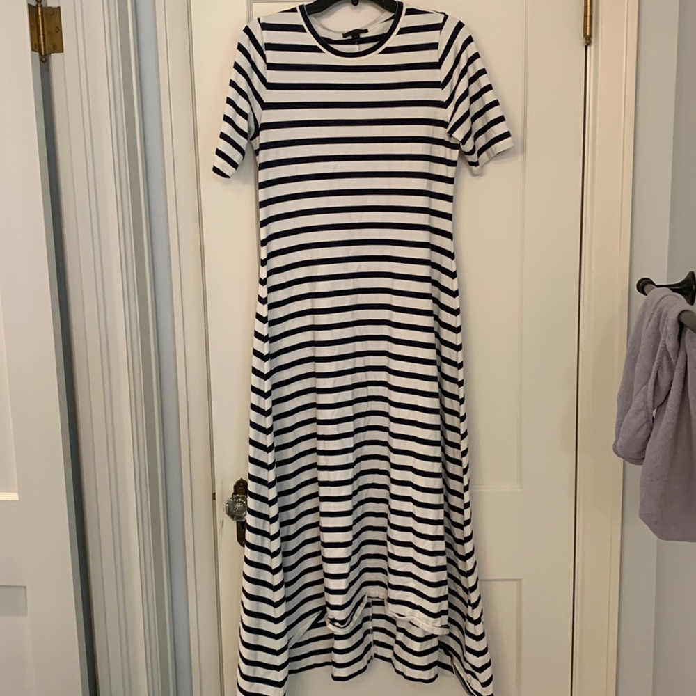 Navy and ivory maxi dress by J. Crew